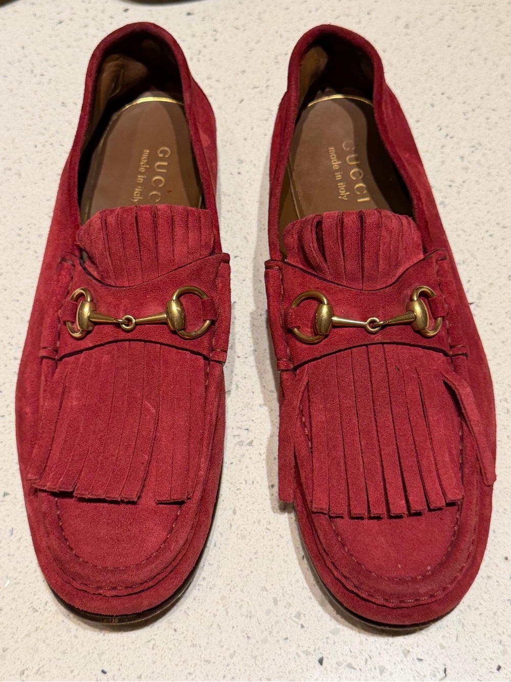 Gucci Red Horsebit 1953  Suede loafers